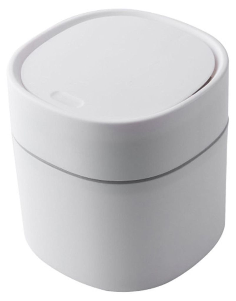 Niedlicher Mini-Desktop-Mülleimer, modischer Nachttisch-Mülleimer für Make-up-Tisch, Studie, Push-Typ