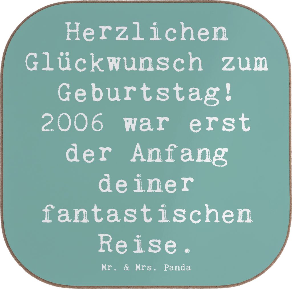 Mr. & Mrs. Panda Tassenuntersetzer Spruch 2006 Geburtstag - Meeresbrise - Geschenk, Alter, Coaster, Tischschoner, Untersetzer für Gläser, Neuanfa...