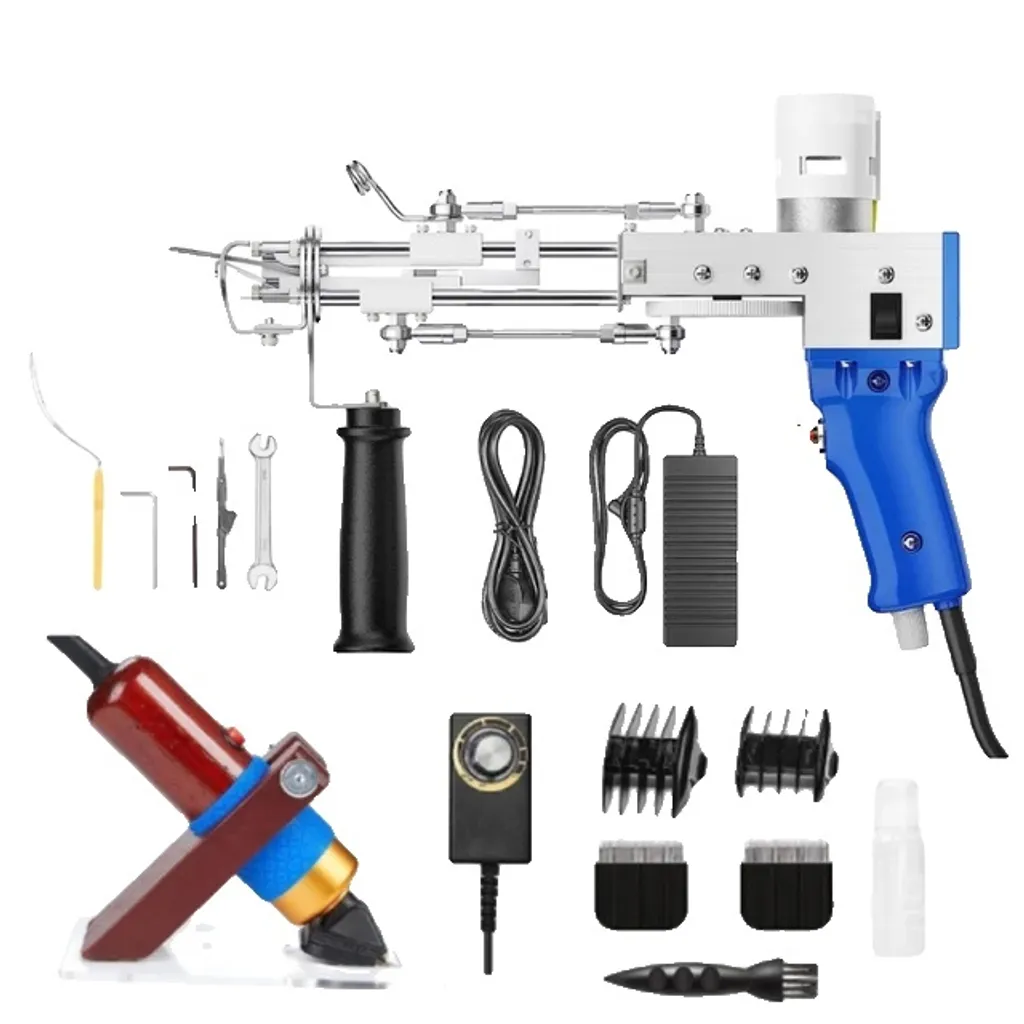 Kit Pistolet à Touffeter 2-en-1 Machine Tapis et Tondeuse de Finition