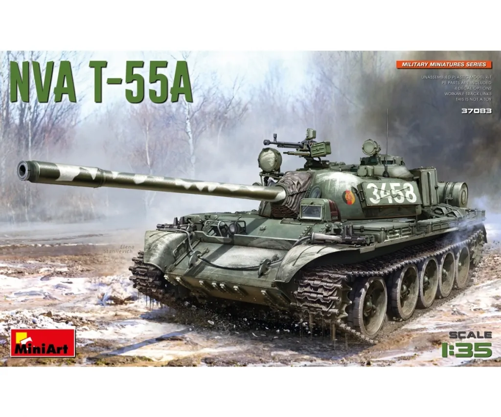 Maquette de Char T-55A NVA MiniArt 1/35 Kit de Blindé Soviétique NVA
