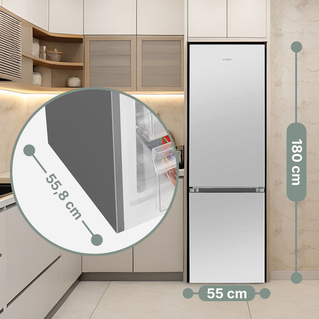 Bomann Kühlschrank 180cm KG 184.1 inox