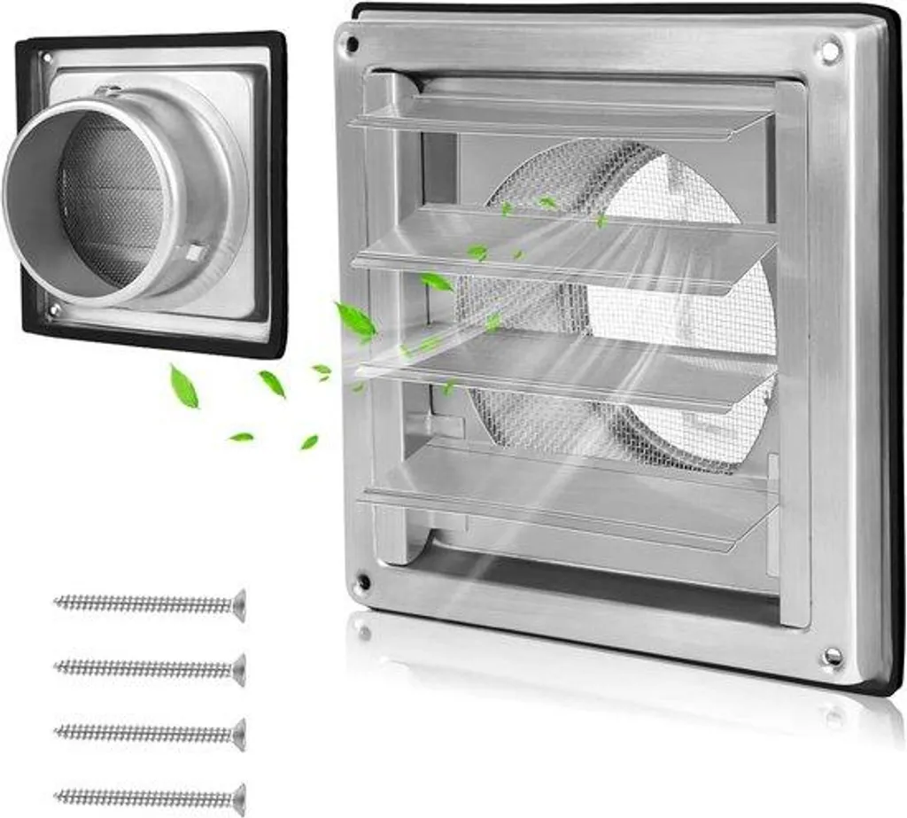 Bouche d'aération 100 mm pour évacuer l'humidité sans laisser d'insectes