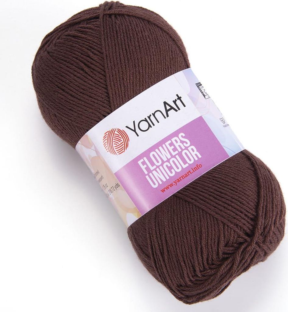 YarnArt Flowers Unicolor Brąun - 55% Baumwolle, Sport-Garn Produktbild 