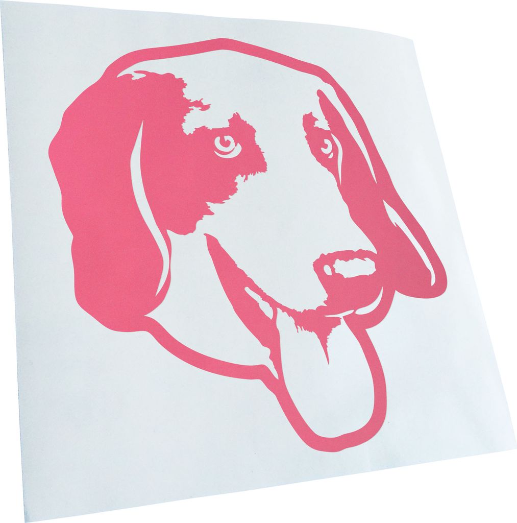 Kiwistar - Autoaufkleber - English Foxhound Hund - Hellrosa - 50x45cm - Aufkleber für Auto, Laptop, Fahrrad, LKW, Motorrad mehrfarbig JDM Decal Ra...