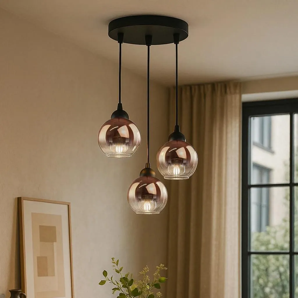 Suspension Salle à Manger Nordique en Verre - 3 Lumières E27 220V