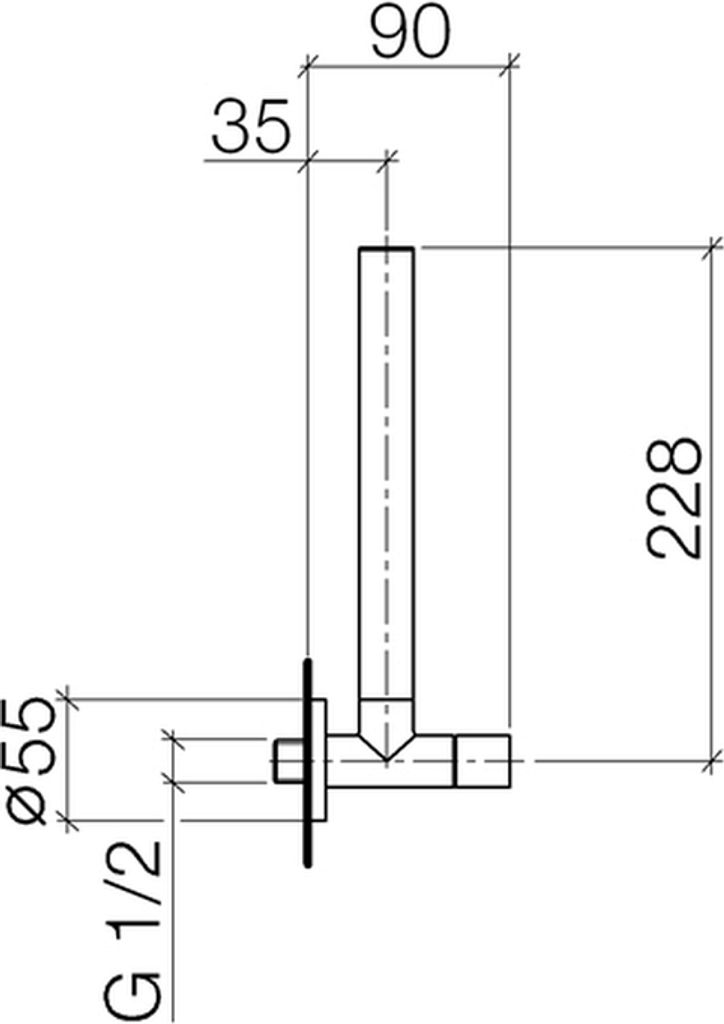 Dornbracht Eckventil, runde Rosette 55mm, 22901979-08