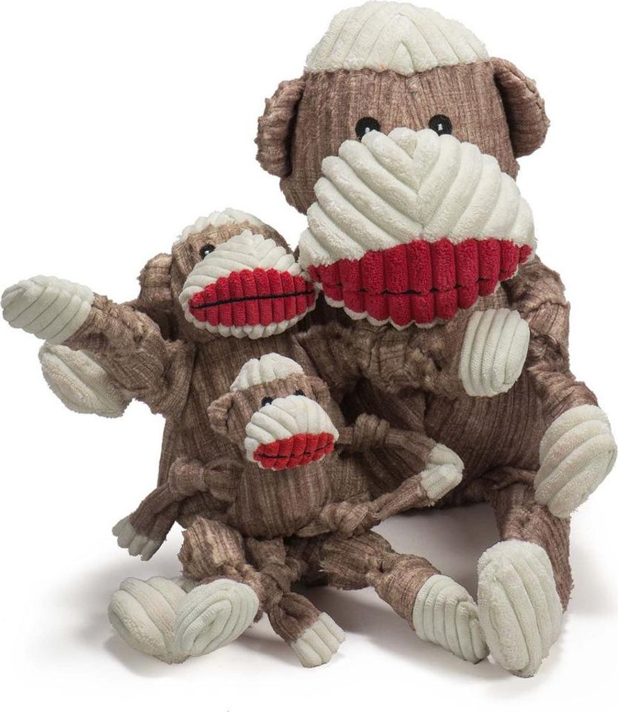 HuggleHounds Hundespielzeug Sock Monkey Knottie, Größe: L