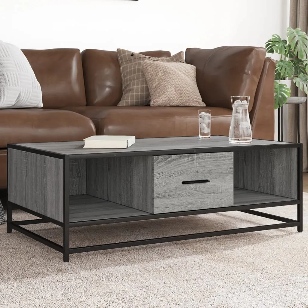 Tavolino da Caffè Robusto Grigio Sonoma 100x57x35 - Legno Anti-Macchia