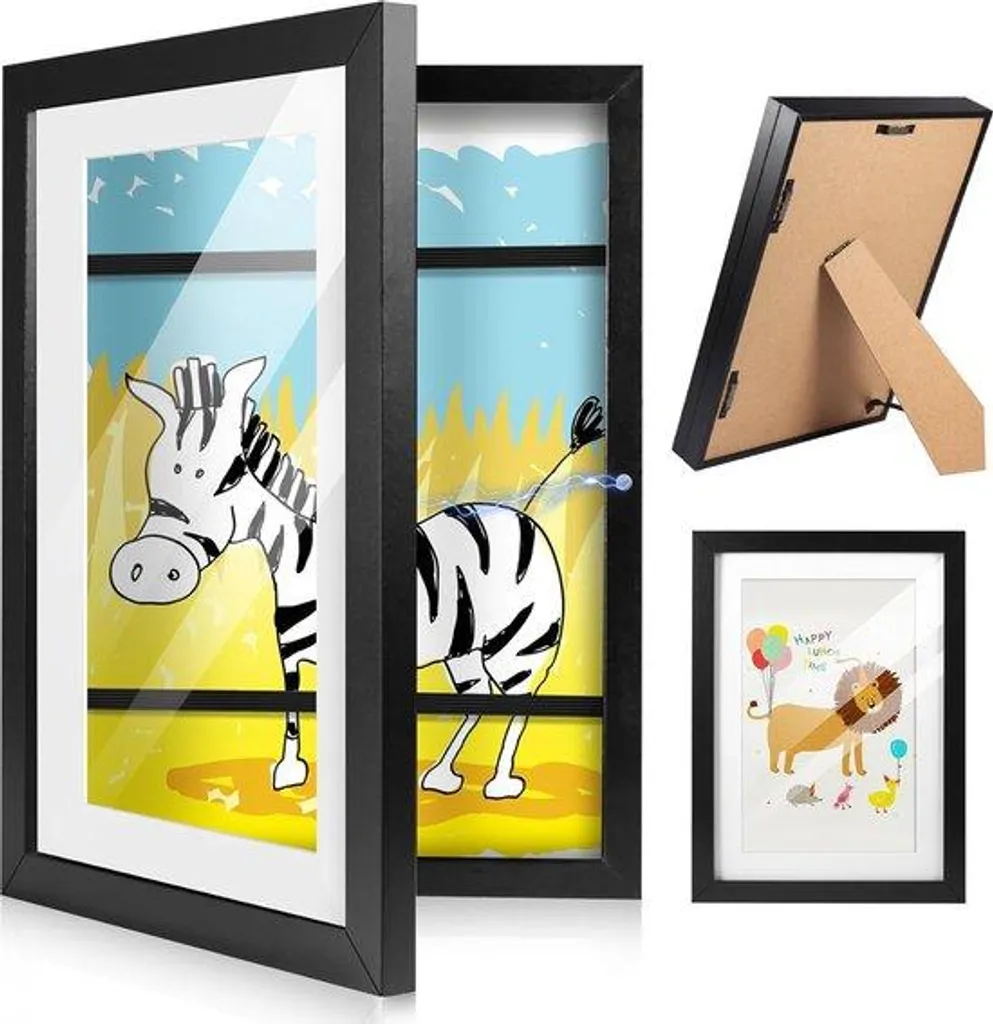 Cadre pour dessins d'enfants A4 noir : idéal pour décorer la chambre enfant