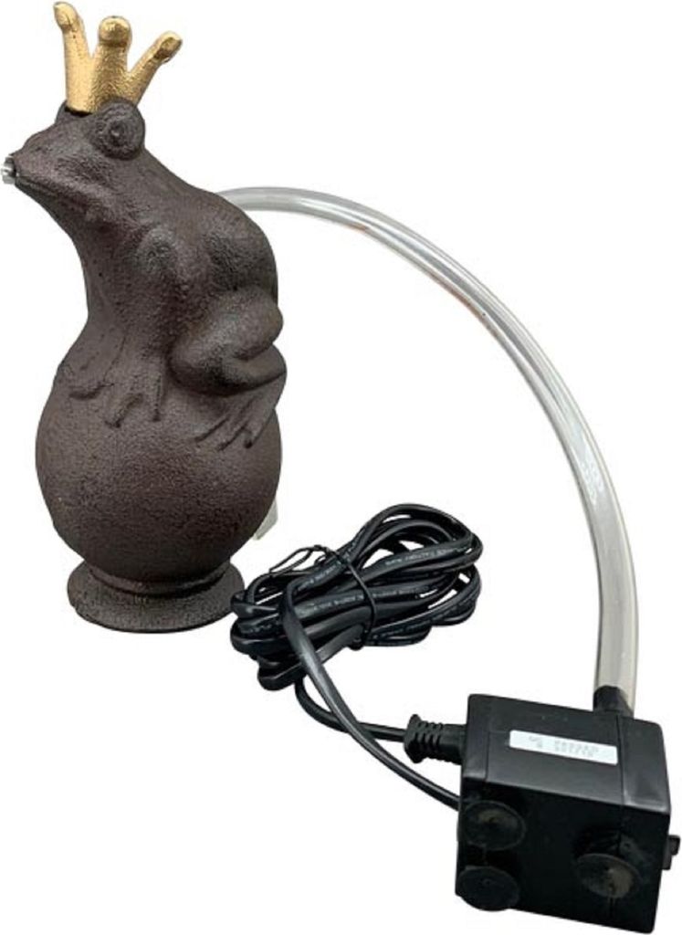 Wasserspeier Froschkönig Gusseisen m. Pumpe