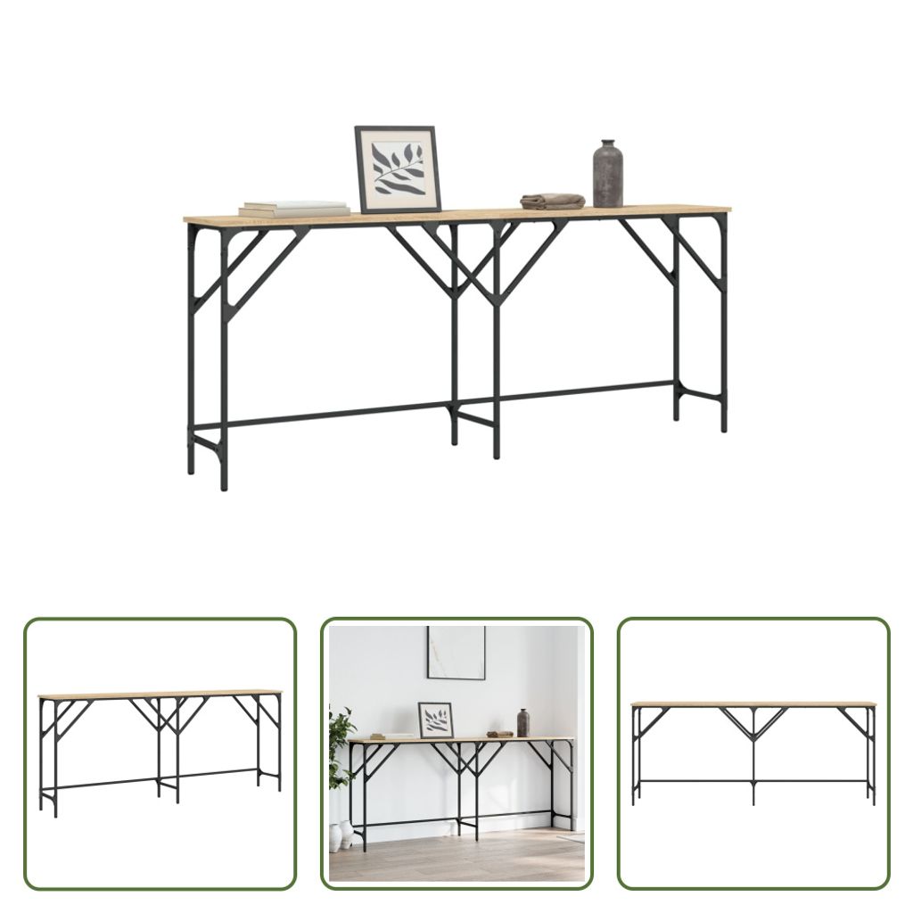 The Living Store Konsolentisch Sonoma-Eiche 180x29x75 cm Holzwerkstoff