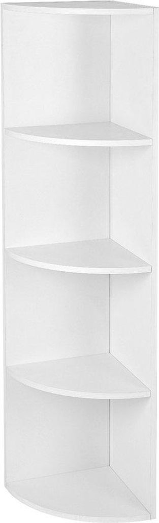 Vierfach hoekrek - 4-laags - houten boekenkast - voor woonruimte - keuken - slaapkamer - kantoor - weiß