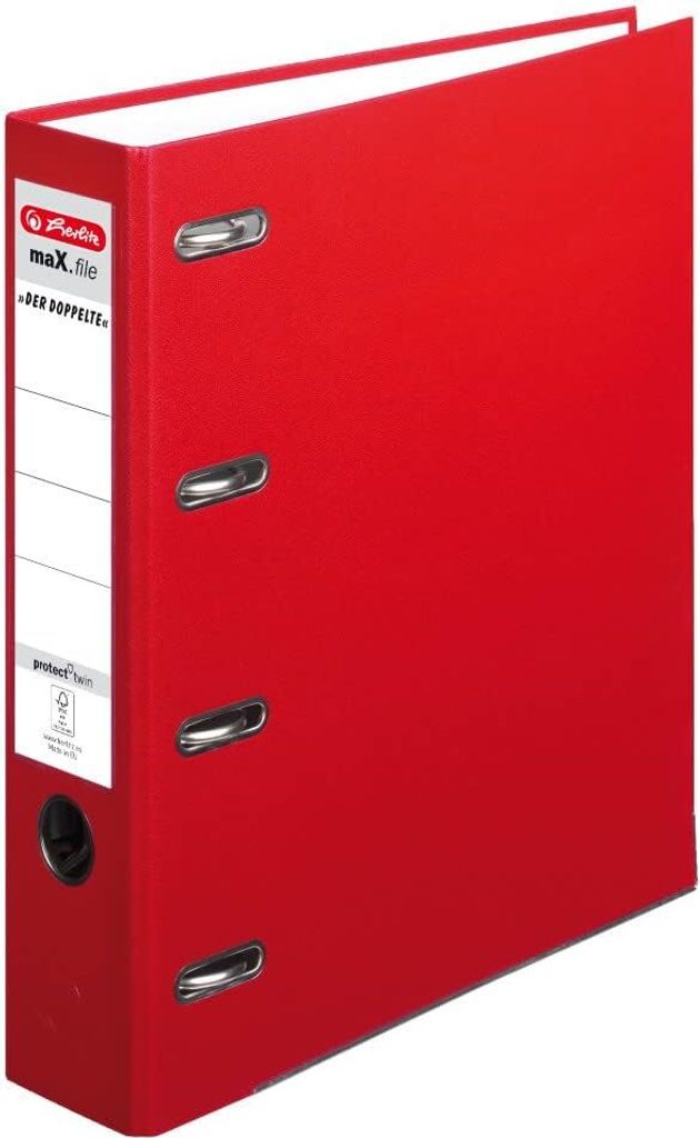 herlitz PP-Doppelordner maX.file Rückenbreite: 70 mm rot