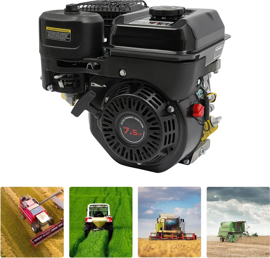 Moteur à essence 4 temps 7,5 ch 212 cm³ noir pour entraînement direct