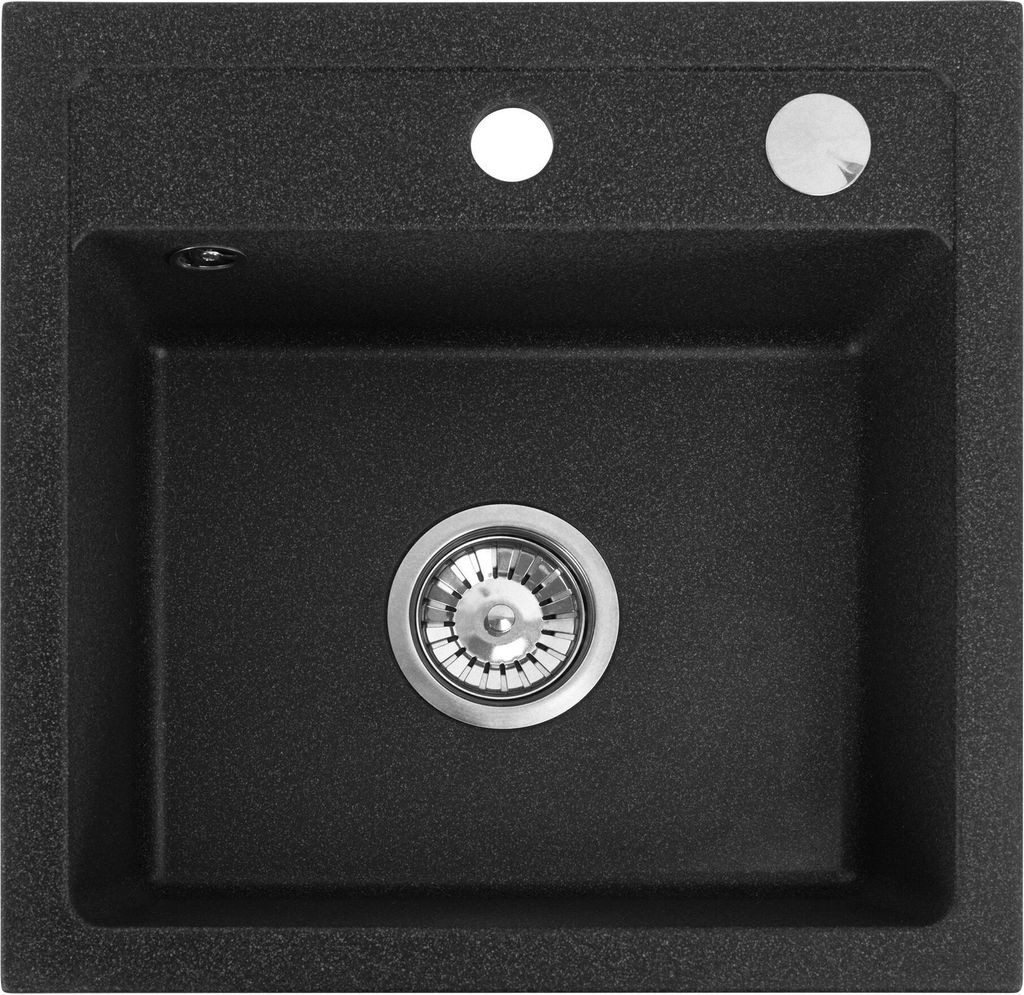 Rea Spülbecken West Black + Siphon