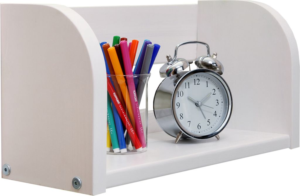 TiCAA Einhängeregal Hoch- und Etagenbett Keifer klein, Weiß, Holzwerkstoffe, Modern, 400 mm, 170 mm, 220 mm