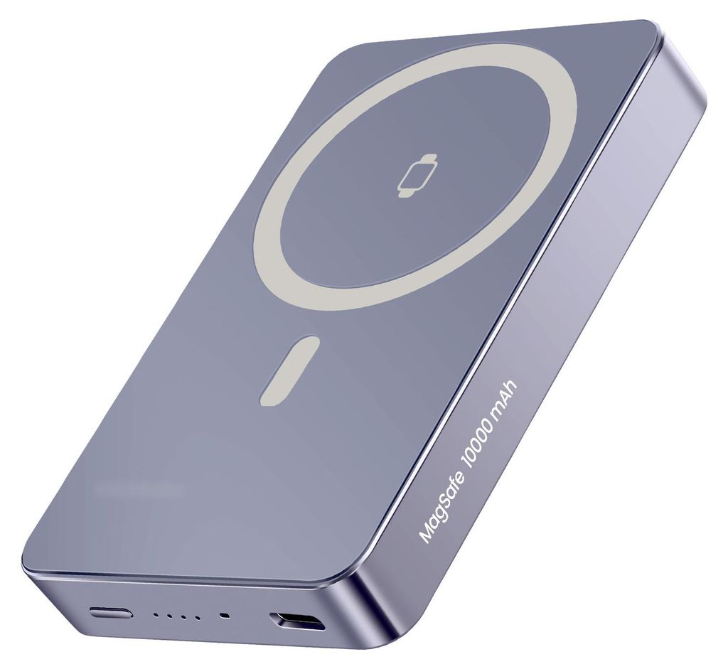 Swissten, Slim Qi2 MagSafe Powerbank 10000mAh 15W mit USB-C PD 20W, Grau