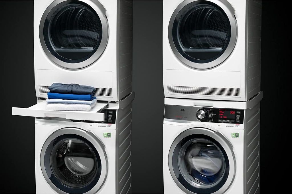 Waschmaschine Trockner Stapelkit | Verstellbar Für 50-70 Cm Geräte | Mit Ratschenseil Und Stoßdämpfern