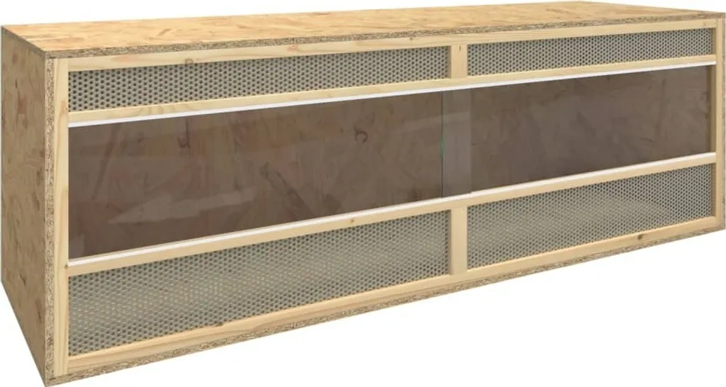 Terrario in Legno 144x46x48 cm The Living Store per Rettili e Anfibi