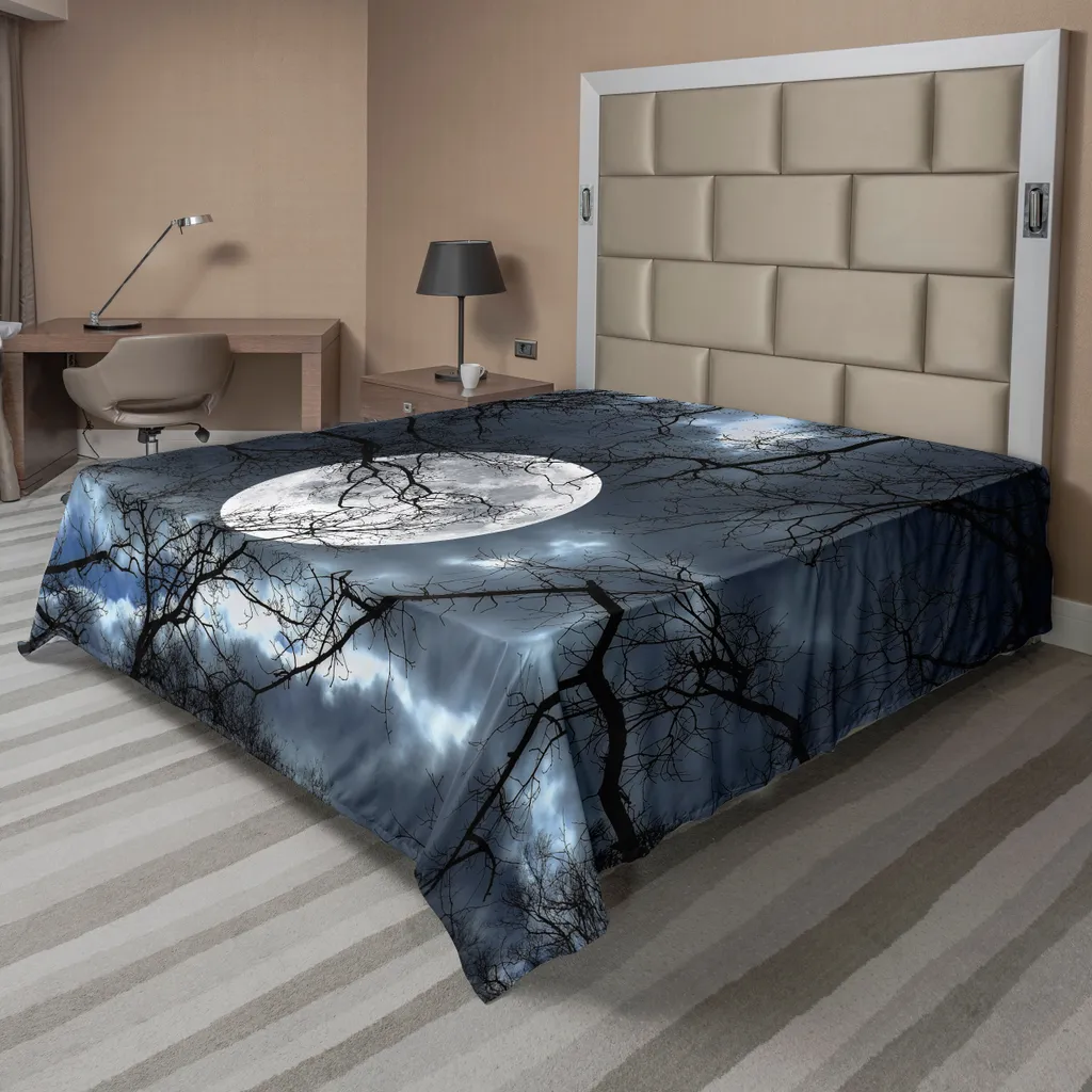 Grand drap de lit 275x260 pour ambiance mystique et nuit d'hiver noire