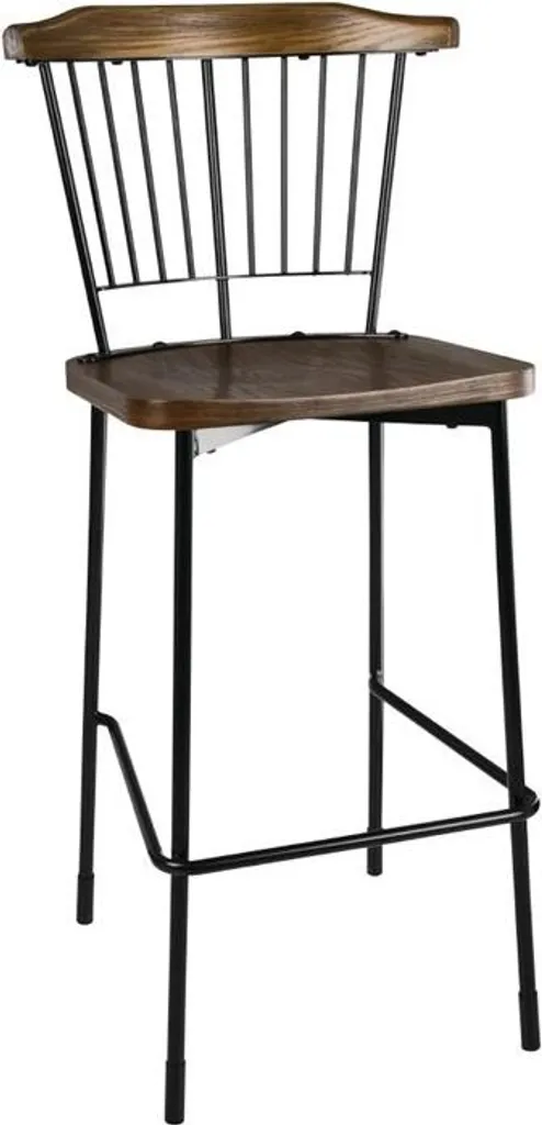 Tabouret de Bar Bolero Scandi Noir en Métal - Lot de 2 Assises Hautes