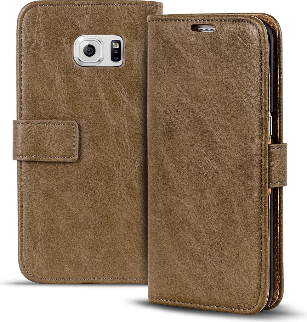 Retro Tasche für Samsung Galaxy S6 Edge Hülle Wallet Case Handyhülle Vintage Slim Cover
