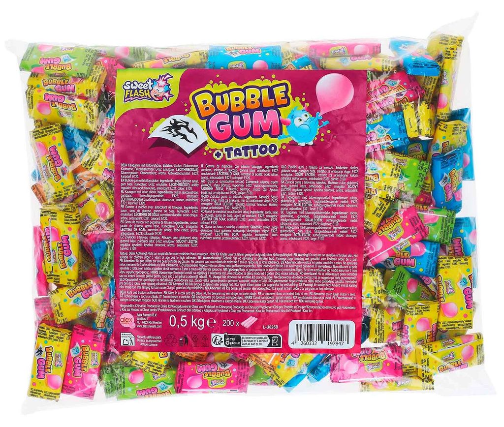 Sweet Flash Bubble Gum + Tattoo 200er Produktbild 