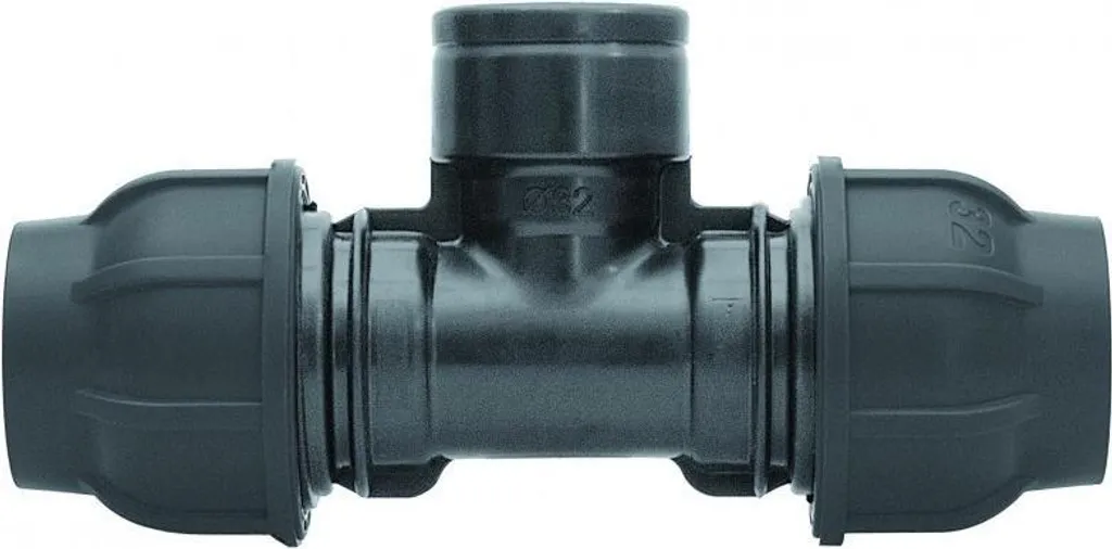 Té de serrage PP 90 degrés 50 x 5/4" x 50 GW femelle PN16 tube PE noir