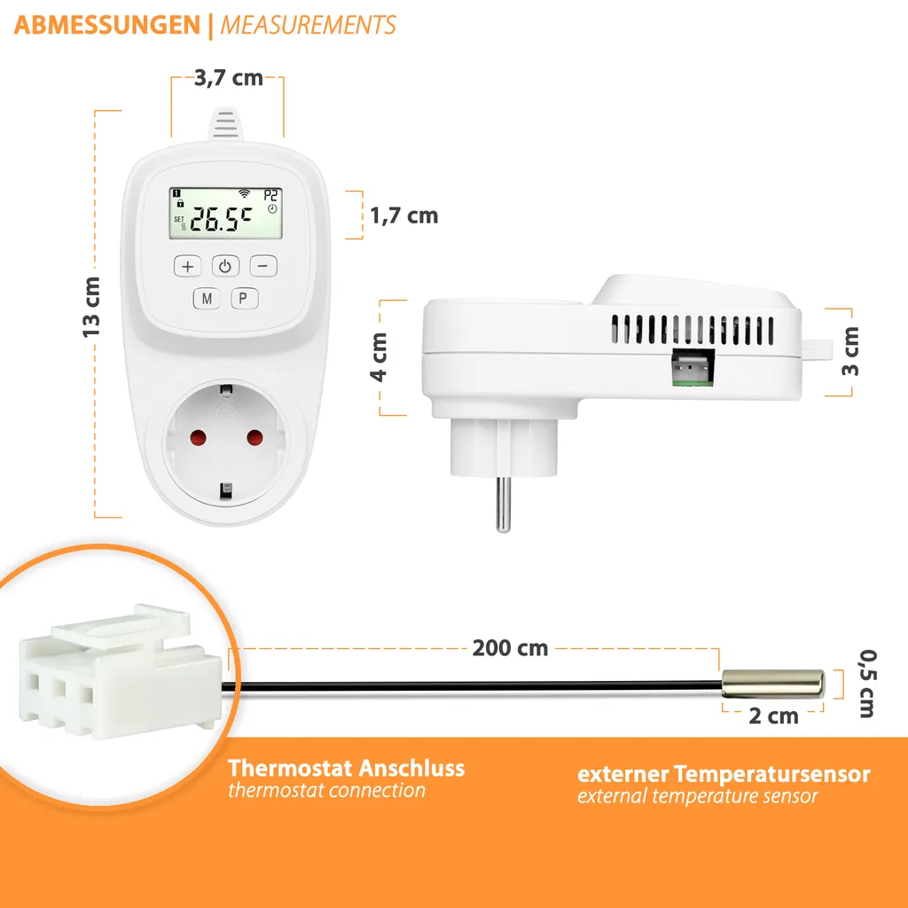 Thermostat de prise programmable Wifi pour chauffage et climatisation - 2