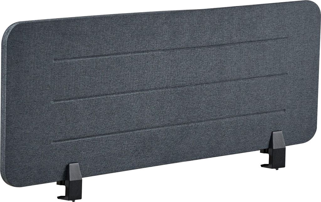 BELIANI Schreibtisch Trennwand Dunkelgrau Stoff PET Kunststoff 120 x 40 cm zum Klemmen Befestigungsklammern Schallschutz Sichtschutz Büro Home Office