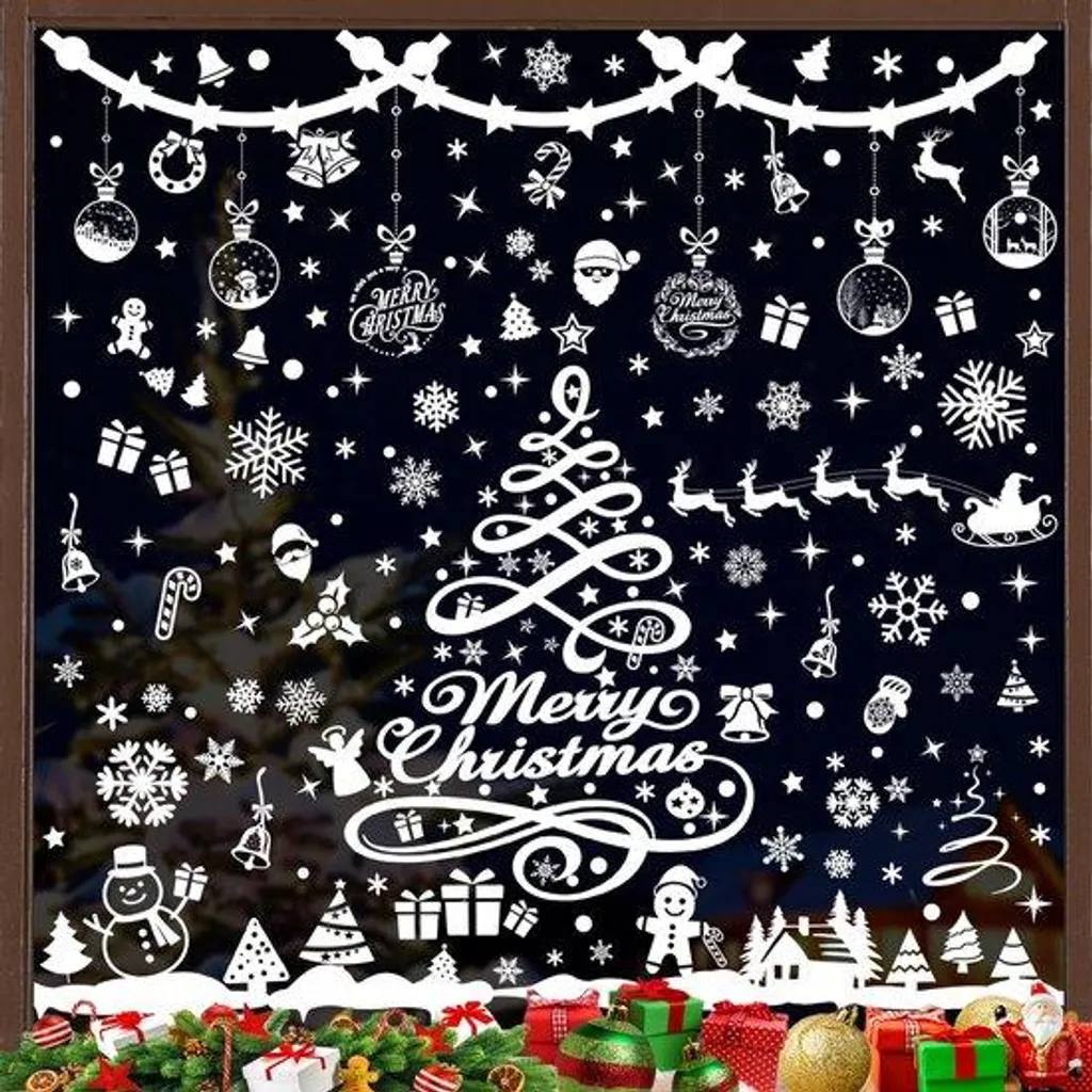 Décoration de Noël pour fenêtres : créez un paysage de neige (351 stickers)