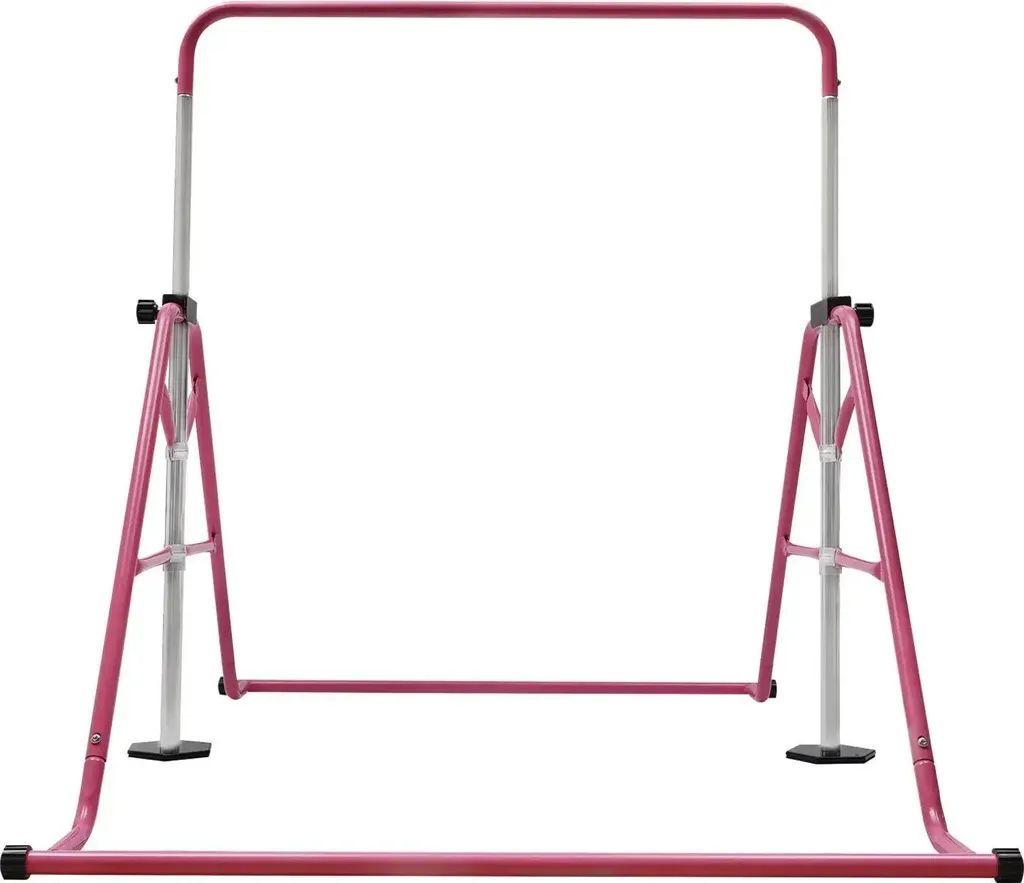 Barre de traction autoportante rose, réglable 115-155cm, acier haute résistance