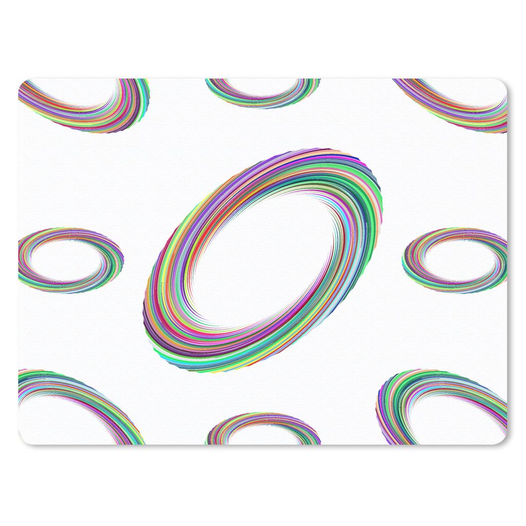 MuchoWow Mauspad Mousepad Ring - Regenbogen - Muster 23x19 cm - Mousepads - Maus Mat - Pad - Mausunterlage - Schreibtischunterlage - Mauspad