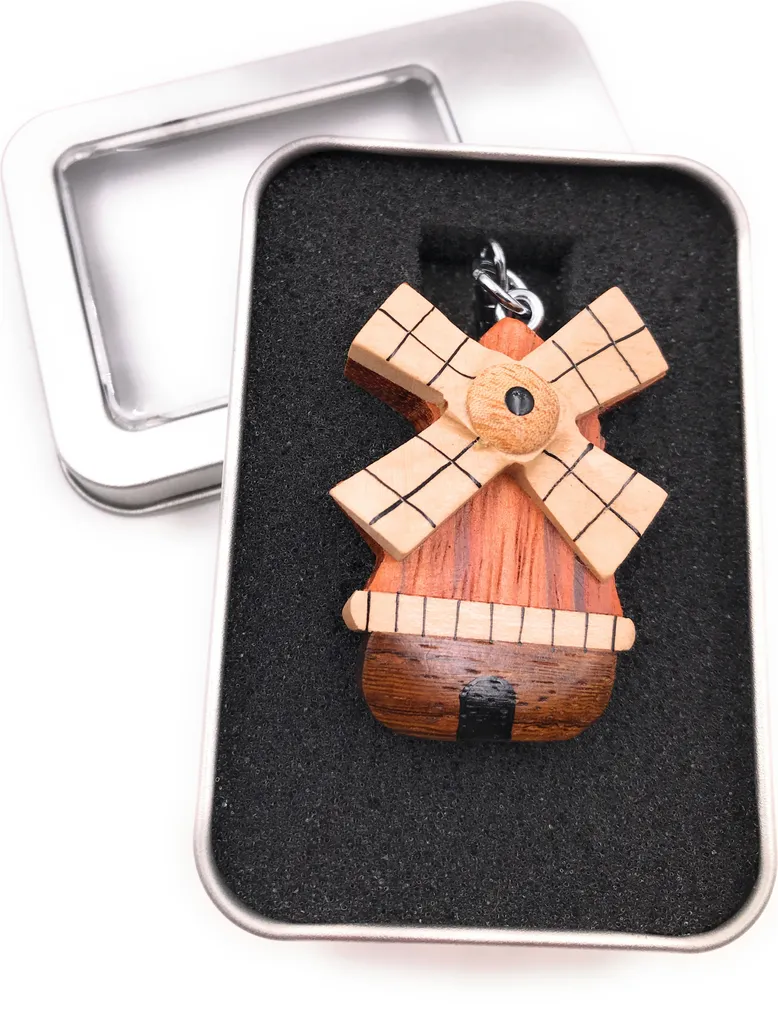 Ciondolo Portachiavi Legno Design Mulino Fattoria | Regalo Esclusivo