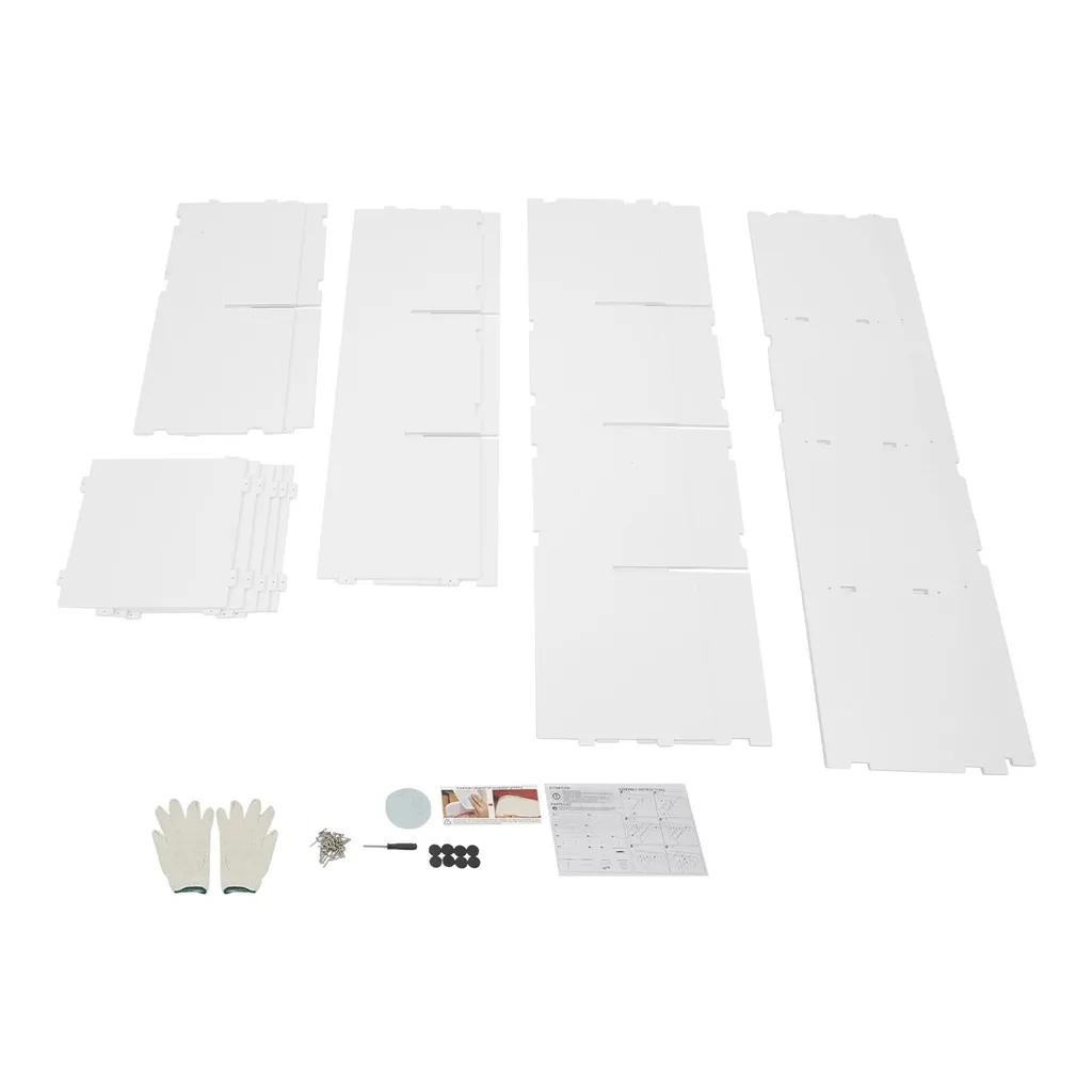Bibliothèque d'angle blanche 10 cases pour salon et bureau design moderne - 4