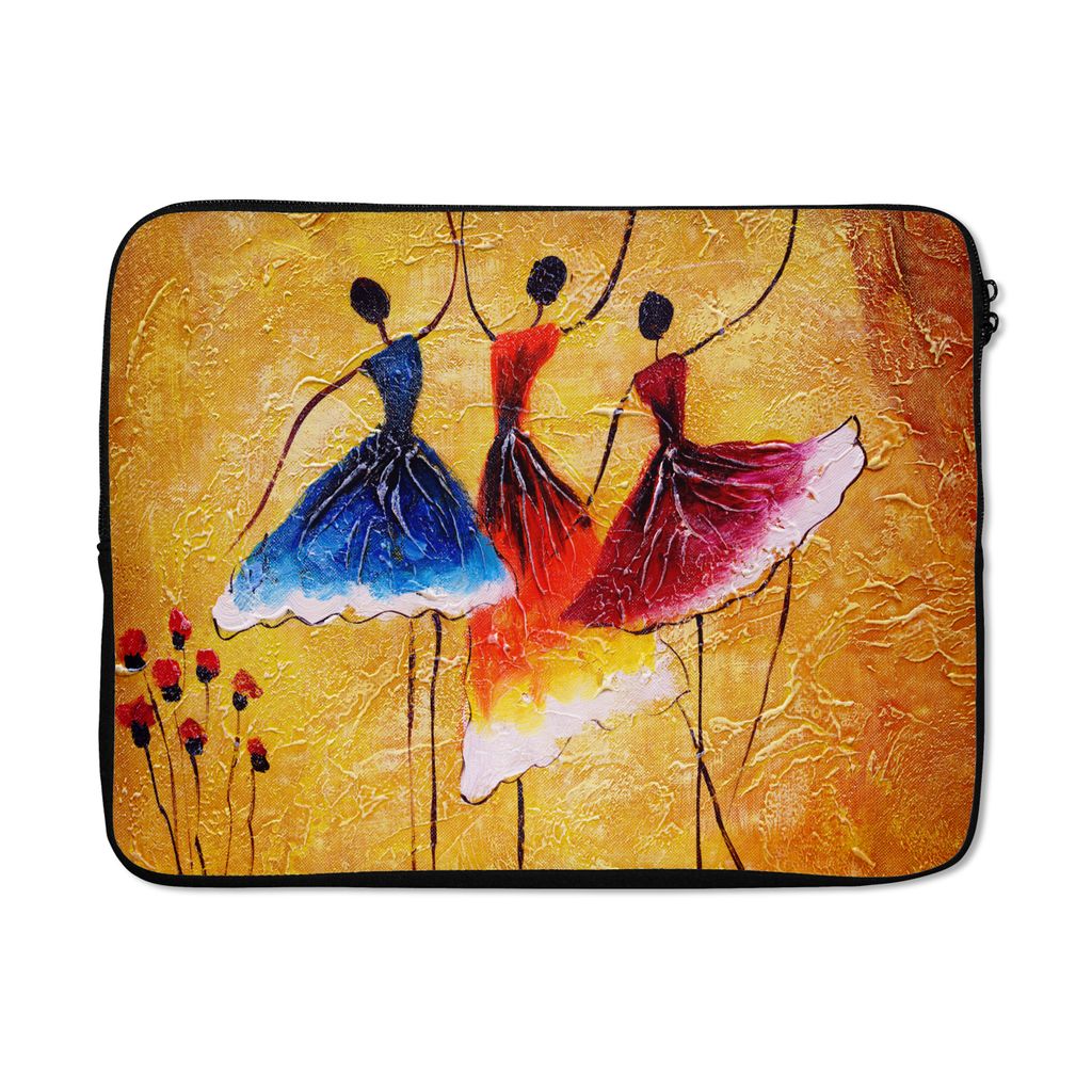 MuchoWow Laptop Hülle 17 Zoll Laptoptasche Gemälde - Frauen - Kleid - Öl - Zipper - Schutzabdeckung