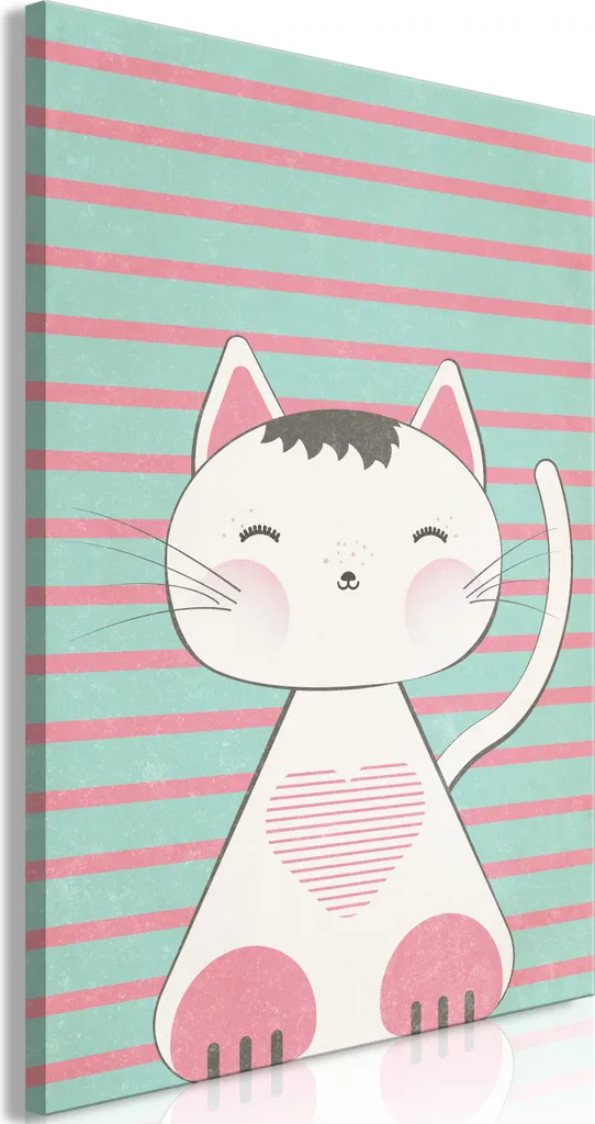 Quadro Cameretta Gattino 40x60 - Decorazione Parete TNT Colorata