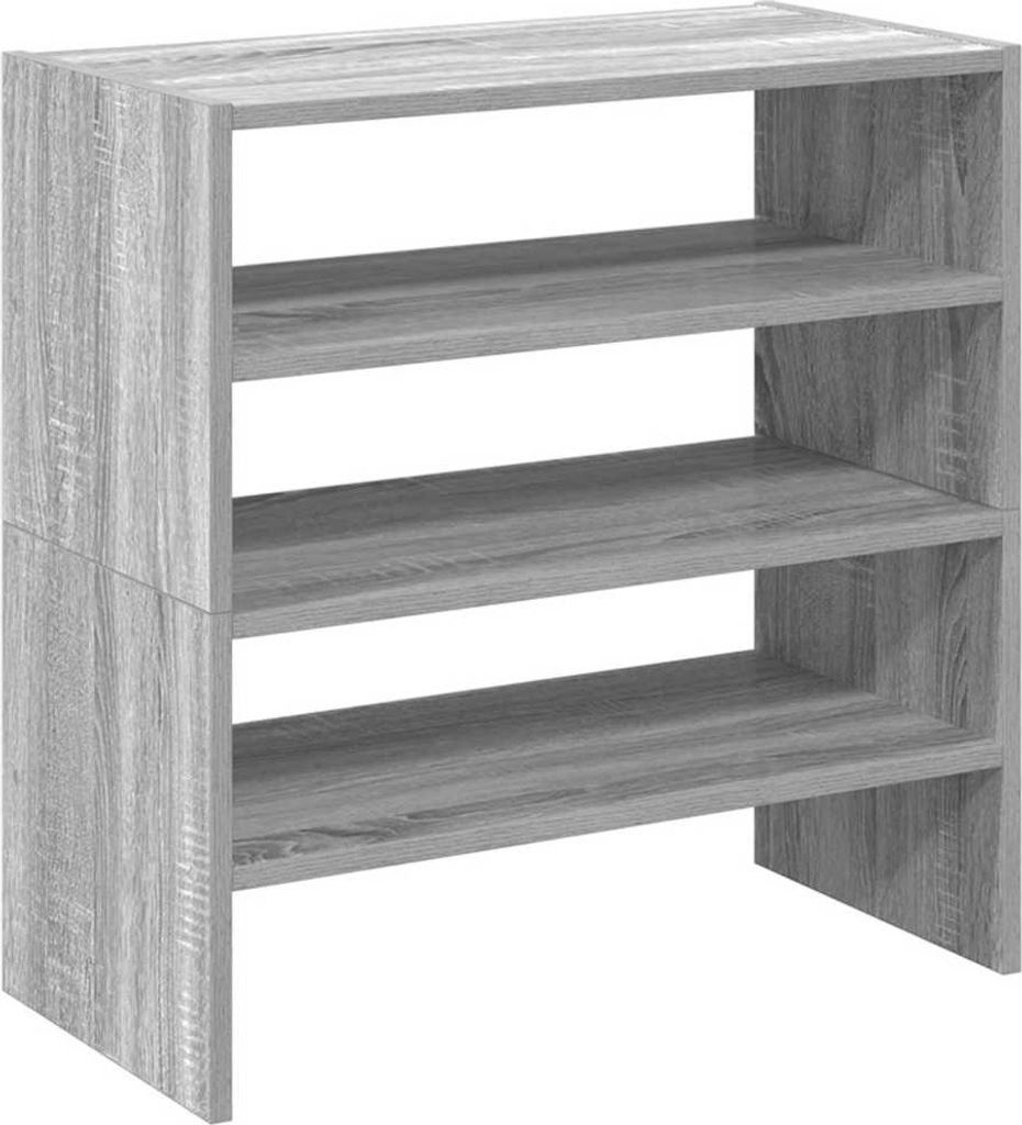Schuhregale 2 Stk. Stapelbar Grau Sonoma 60x30x30,5 cm