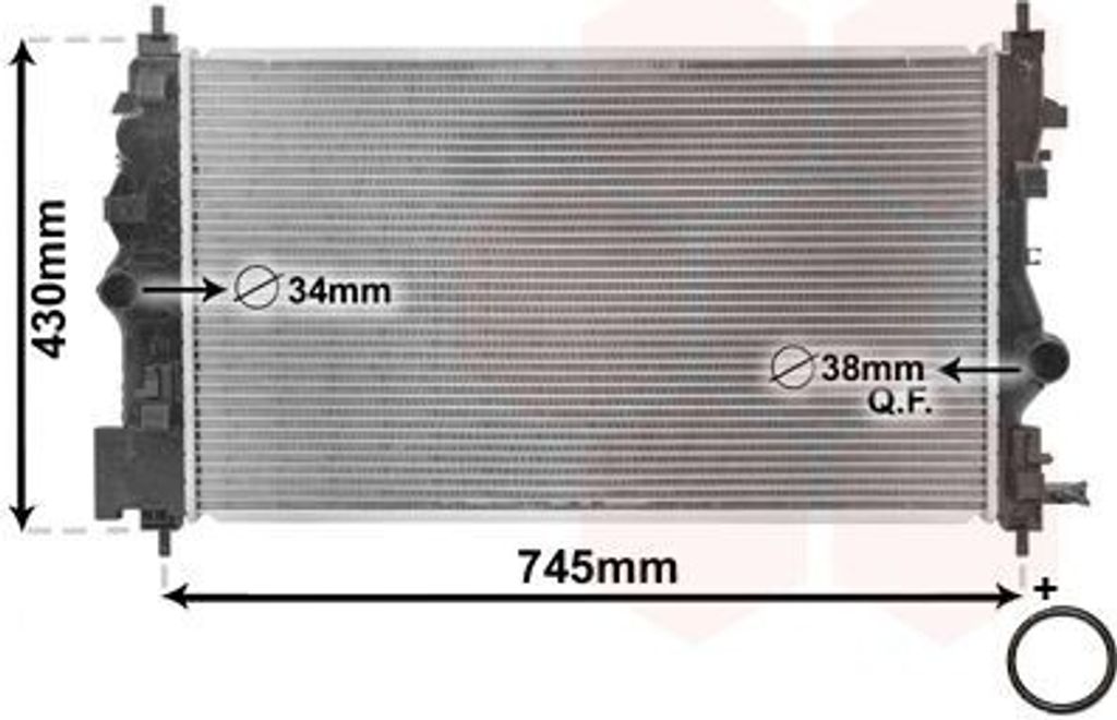 VAN WEZEL 37002488 Kühler Wasserkühler Motorkühler für OPEL Astra J Sports Tourer (P10) ASTRA J ZAFIRA TOURER C (P12) Astra J GTC (P10) Cascada...
