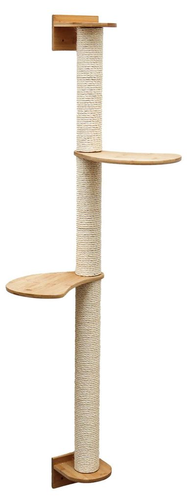 Árbol rascador de 130 cm para pared, con 2 plataformas, Imagen del producto 