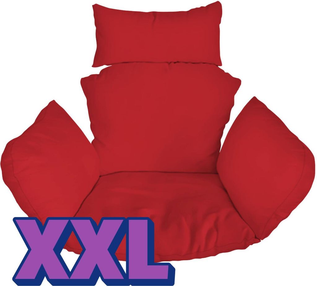 Hängesessel Kissen, XXL, Polster, Auflage für Polyrattan & Rattan Hängeschaukel, Rückenkissen für Hängesitz, Rot [114]