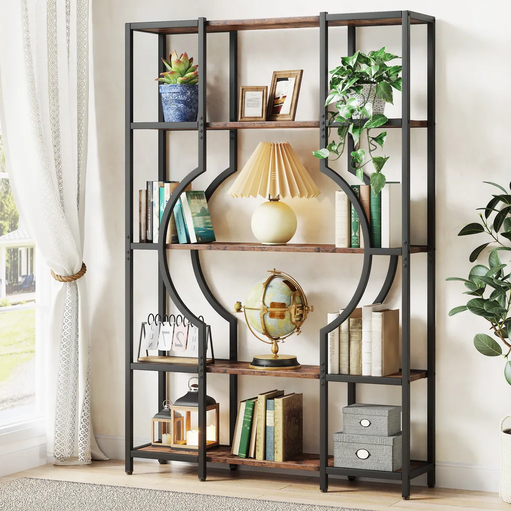 Bibliothèque Stable 12 Étagères : Solution Rangement Gain de Place Bois