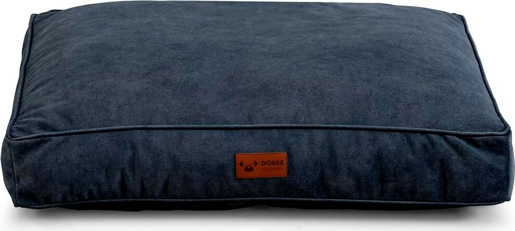Hundebett High Cloud – Exklusive Hundeliege aus hochwertigem Stoff, langlebiges Hundekissen für höchsten Komfort (XL-110x90, Marineblau)