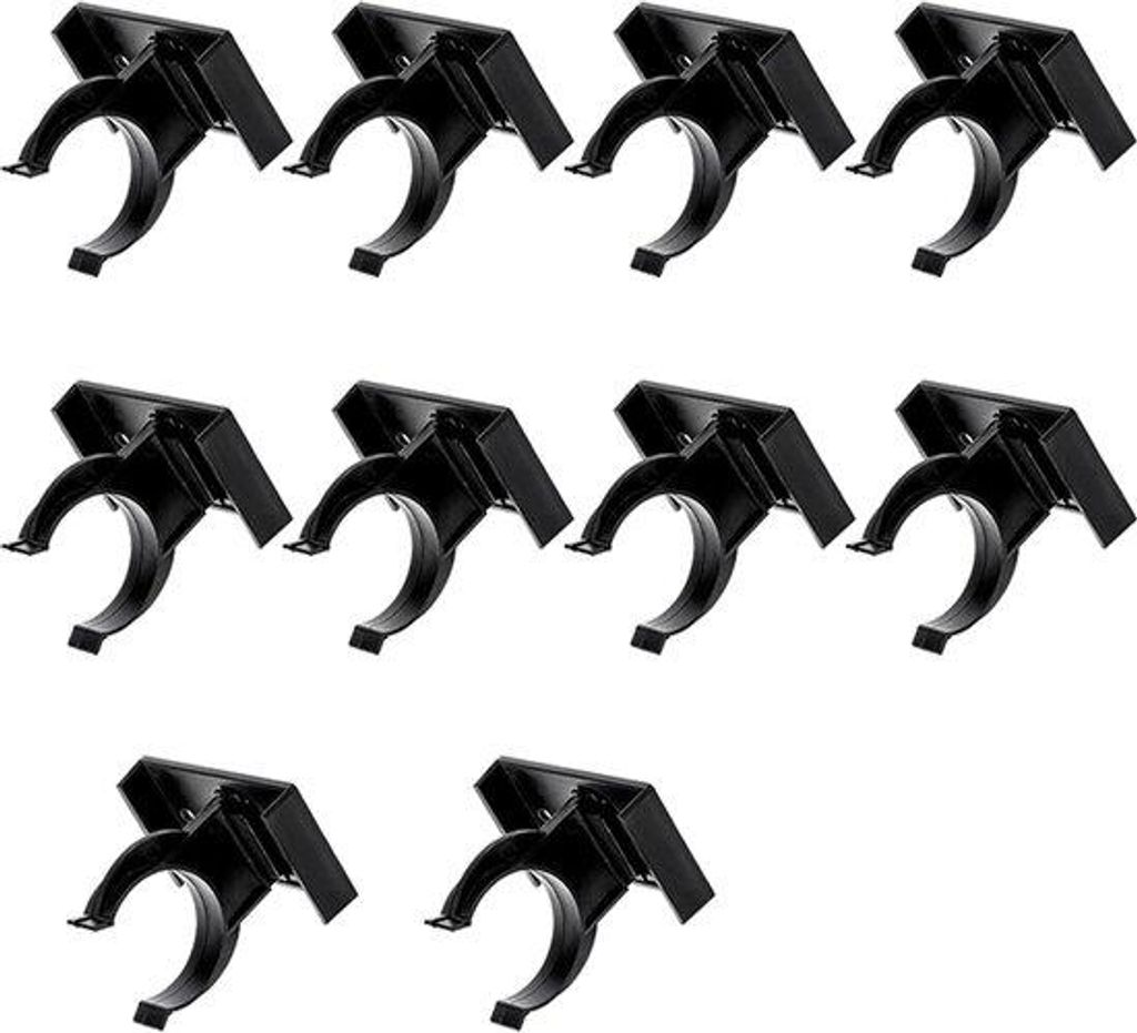 Kunststof Keukenhaken - 10 Stuks - Ø27mm - Zwart - Polypropyleen - Voor kastpoten - Voor bank, tafel, bed