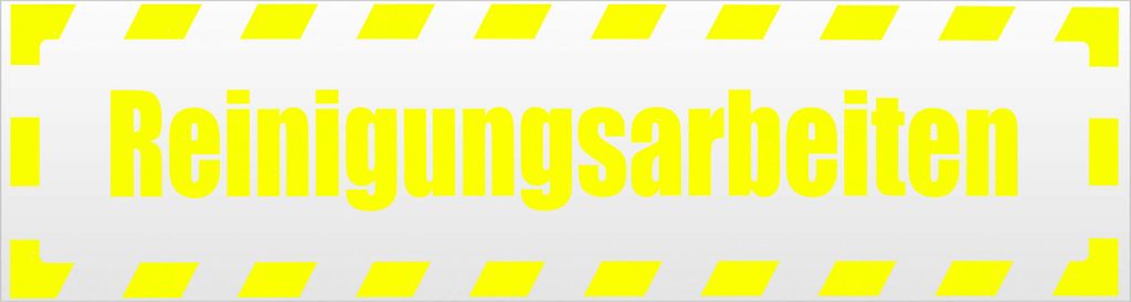 Kiwistar Reinigungsarbeiten gestreift Magnetschild Schild magnetisch - 60cm Neongelb - Magnetfolie für Auto PKW Kfz