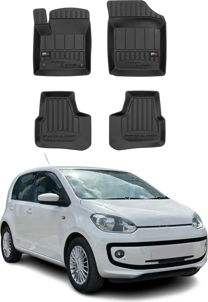 Tappetini Auto in Gomma TPE per Volkswagen Up (2011-19) - 4 Pezzi