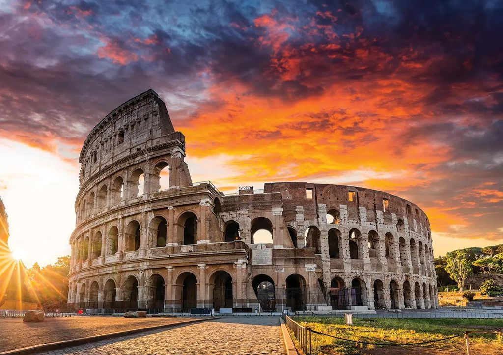 Art puzzle - Puzzle Sunset at Colosseum - 1000 dielov
