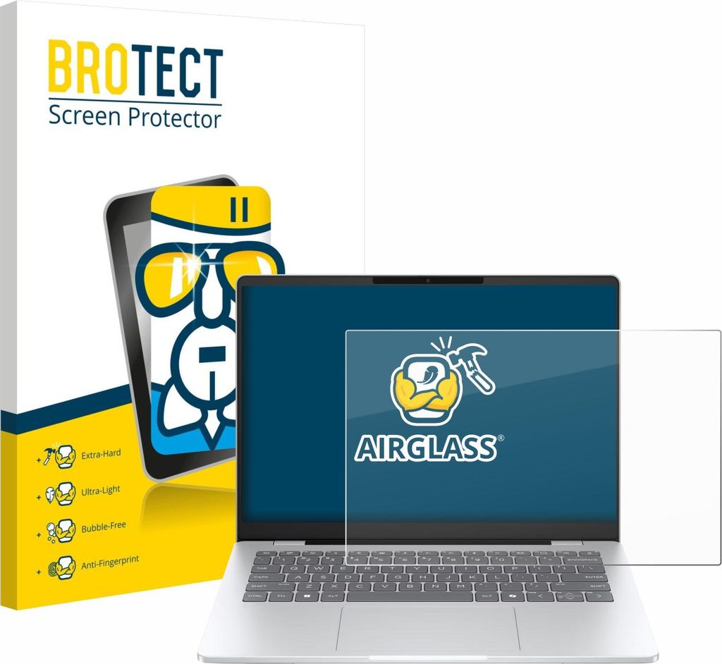 BROTECT Schutzglas für HP OmniBook 7 14" Laptop AI Schutzfolie Panzer Folie Glas Display Schutz klar