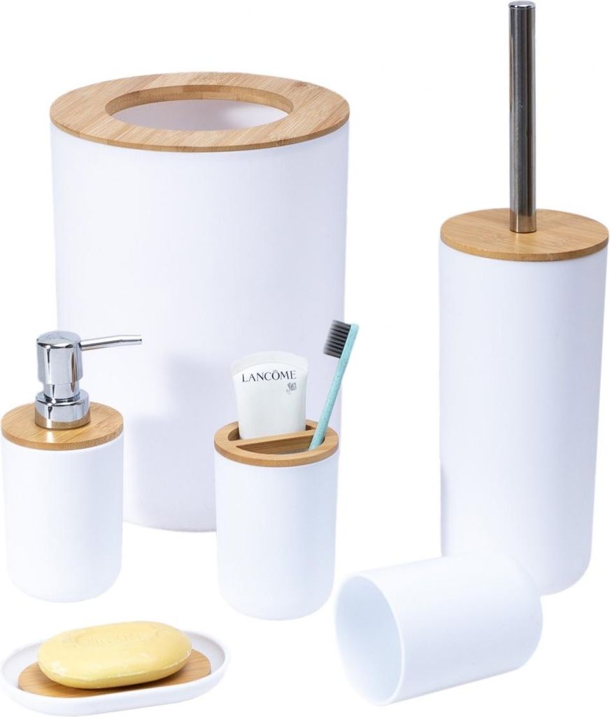 Bad-Accessoires Timor Satz von 6 Stück weiß