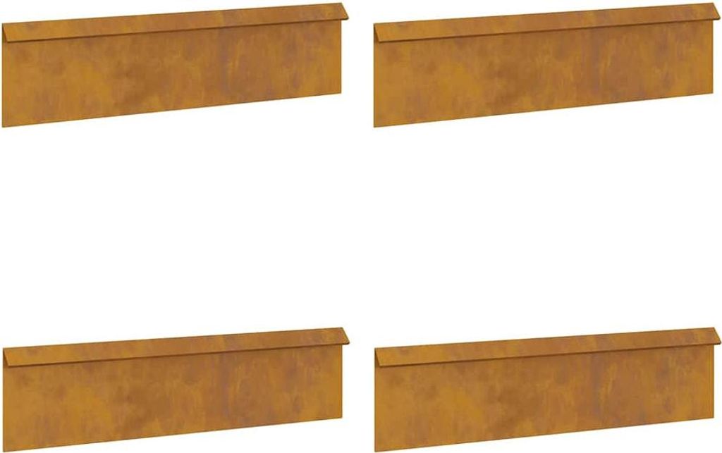Schneckenzaun 4 pcs Rostig 100 x 3,5 x 25 cm Wetterfeststahl